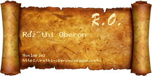 Réthi Oberon névjegykártya